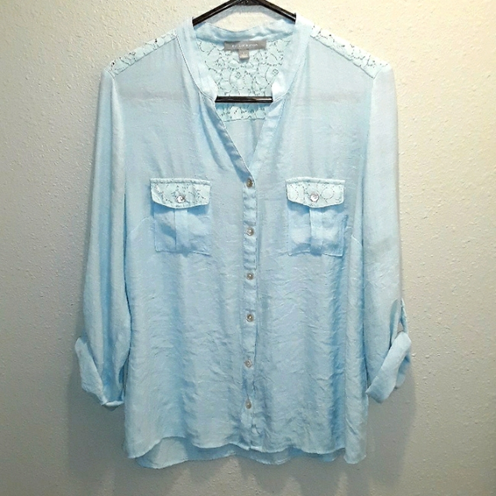 NY Collection eyelet blouse